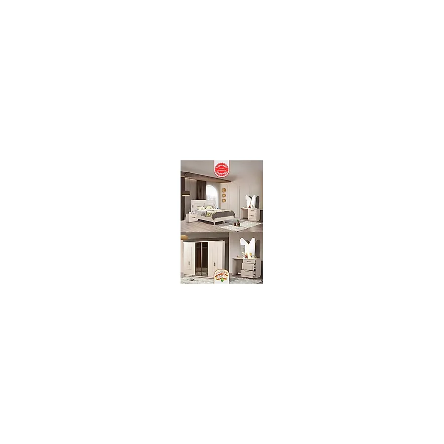 İmbaş Okyanus Yatak Odası Takımı %100 Mdf - Bazalı - Montajlı