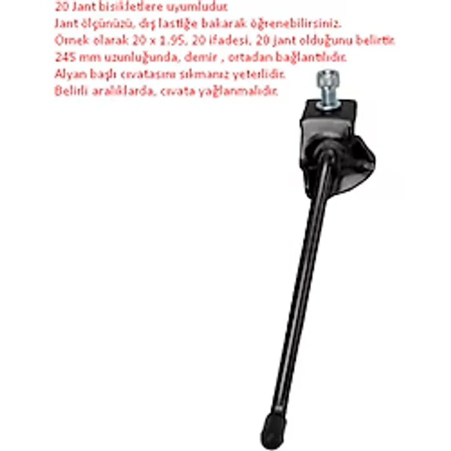 Impact Bisiklet Park Ayağı - 20 Jant, 245 Mm Ortadan, Siyah, Demir, Yan Ayaklık