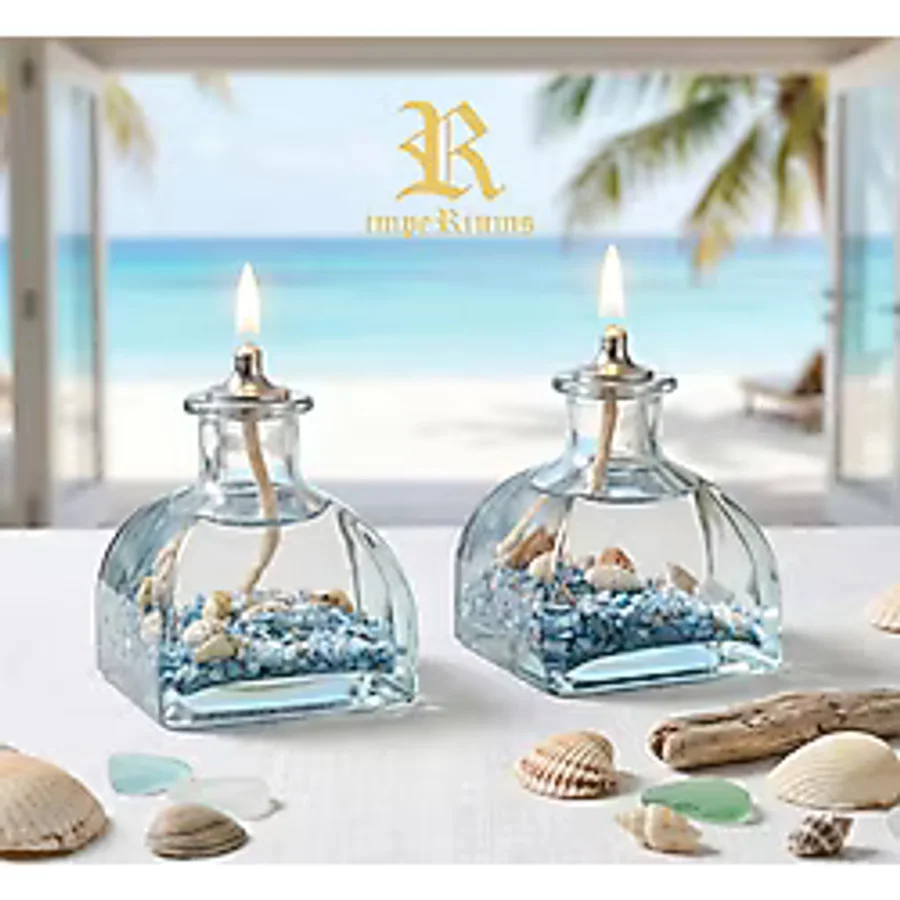 impeRiums Ocean Blue Dekoratif Kandil Mum 2'li Set