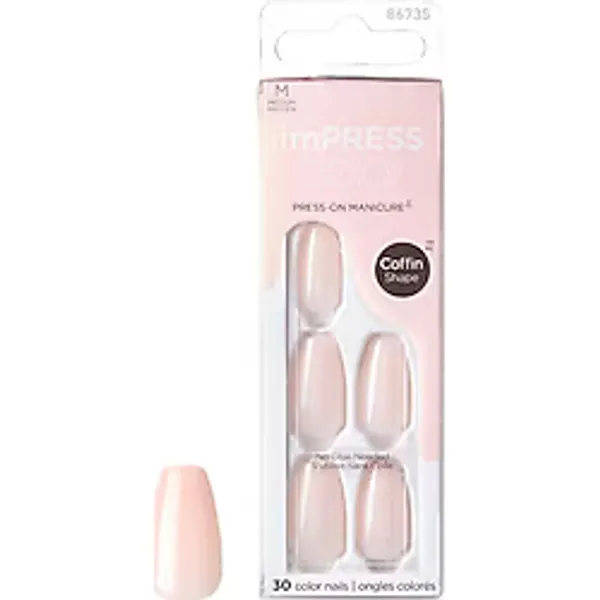 Impress Color Kendinden Yapışkanlı Takma Tırnak Uzun Nude
