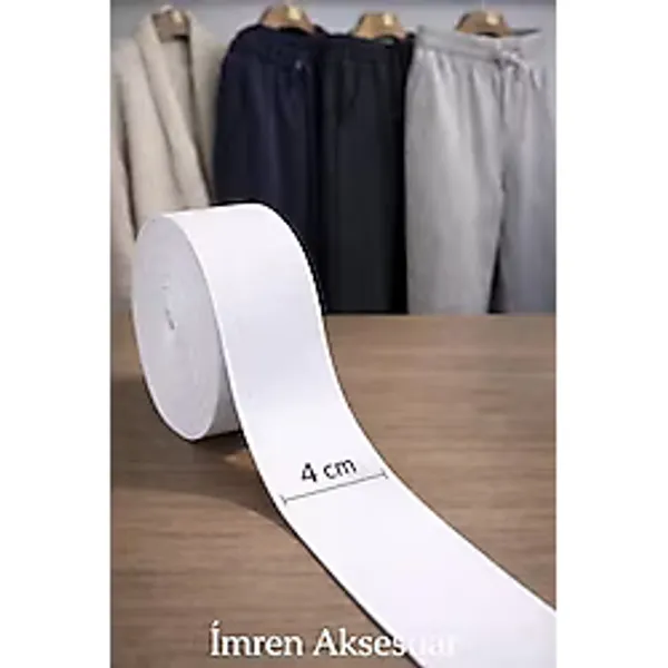 imrenaksesuar Bel Paça ve Don Lastiği Yassı Geniş Lastik 4cm,5cm,6cm,7 cm,8cm,9cm 1 paket 5 metre (BEYAZ, 9CM)