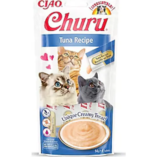 Inaba Churu Kedi Ödül Maması Sıvı Atıştırmalık%88 Nem, Japonya'dan Ton Balıklı Birinci Sınıf Kedi At - Standart