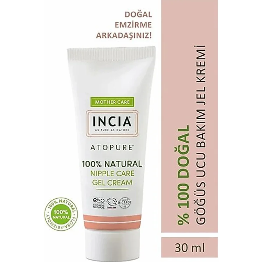 INCIA ATOPURE %100 Doğal Göğüs Ucu Bakım Kremi Yumuşatma Ve Koruma Lanolin İçermez 30 ml