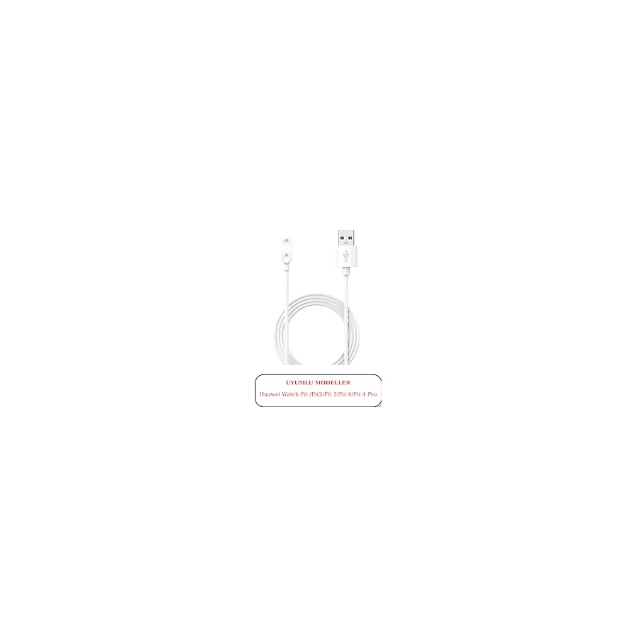 İncisoft Huawei Watch Fit 2 / 3 / 4 / 4 Pro Uyumlu Akıllı Saat Usb Şarj Aleti Kablosu Hızlı Şarj