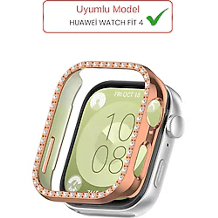 İncisoft Huawei Watch Fit 4 Uyumlu Işıltılı Parlak Taşlı Diamond Kasa Koruyucu