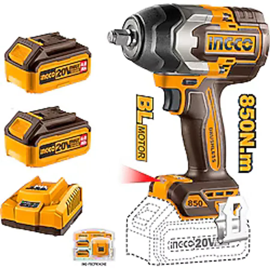 Ingco Akülü Somun Sıkma 1/2" 850 Nm