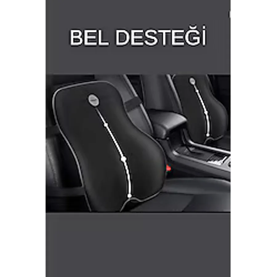 INNDREAM Orjinal Ortopedik Bel Yastığı Sırt Minderi Visco Araç Bel Minderi Araç Sırt Yastıgı.