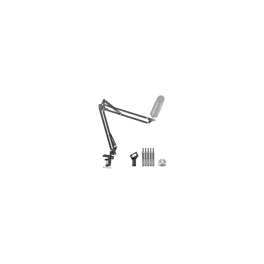 InnoGear Mikrofon Kolu, Yükseltilmiş Mikrofon Kolu Mikrofon Standı Bom Süspansiyon Standı 3/8 inç ila 5/8 inç Vida Adaptör Klipsi Siyah Yeti Snowball, Yeti Nano, Yeti x ve diğer Mikrofon için