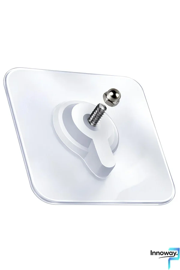 Innoway 10 Adet Vidalı Yapışkan Askı – Güçlü Duvar Askısı, Delmeden Montaj, Şeffaf Banyo Mutfak Askılığı