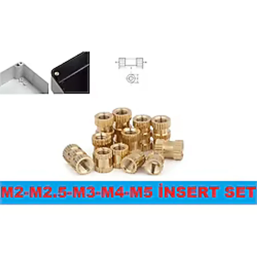 Insert Çakma Somun M2-M2.5-M3-M4-M5 50 Adet Set