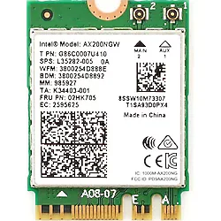 Intel AX200NGW Wi-Fi 6 Bluetooth 5.1 Network Kartı