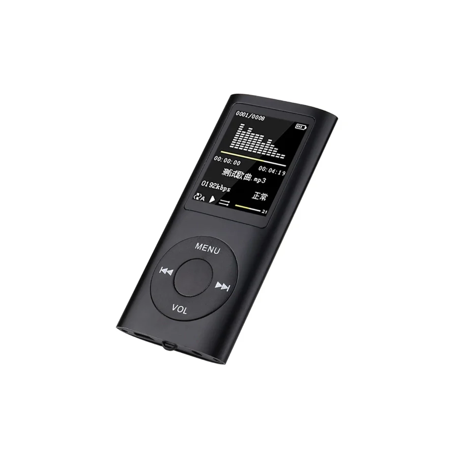 İnter Digital Renkli Ekranlı Mp3-mp4 Çalar Hafıza Kartı Girişli Metal Siyah MP4be