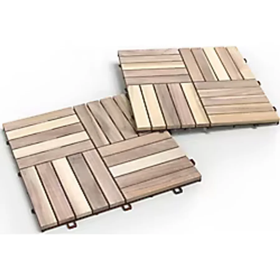 INTERBUILD REAL WOOD Interbuild Masif Akasya,ahşap Karo Zemin Kaplaması 30x30cm (10 Adet Karo = 0,9 M2),organik Beyaz