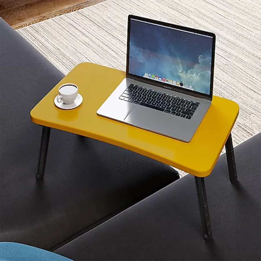 interGO Renkli Laptop Sehpası Katlanabilir Yatak Koltuk Üstü Kahvaltı Bilgisayar Sehpası Sarı