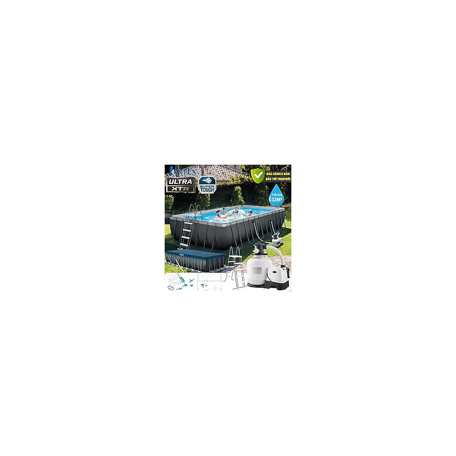İntex 26368 732x366x132cm Ultra XTR Prefabrik Havuz Tuzlama Sistemli Filtre