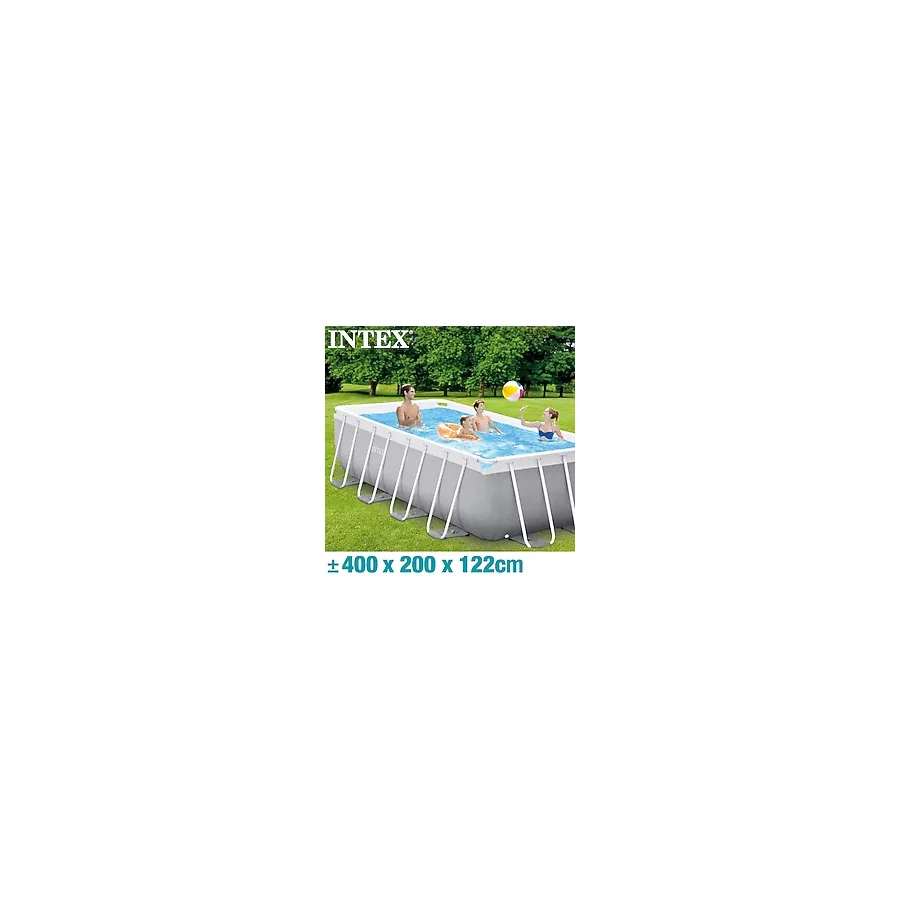 İntex 26790 Dikdörtgen Prefabrik Aile Havuzu 400x200x122cm Merdiven ve 220v Filitreli Set