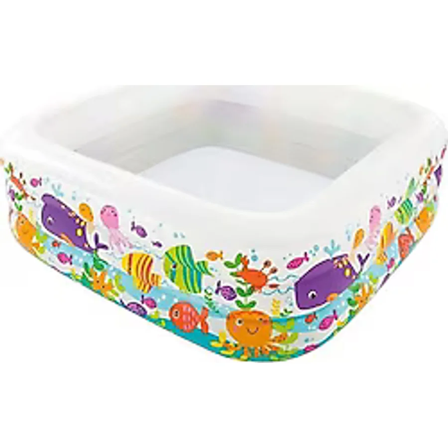 Intex 57471 159x159x50 cm Akvaryum Desenli Kare Şişme Havuz