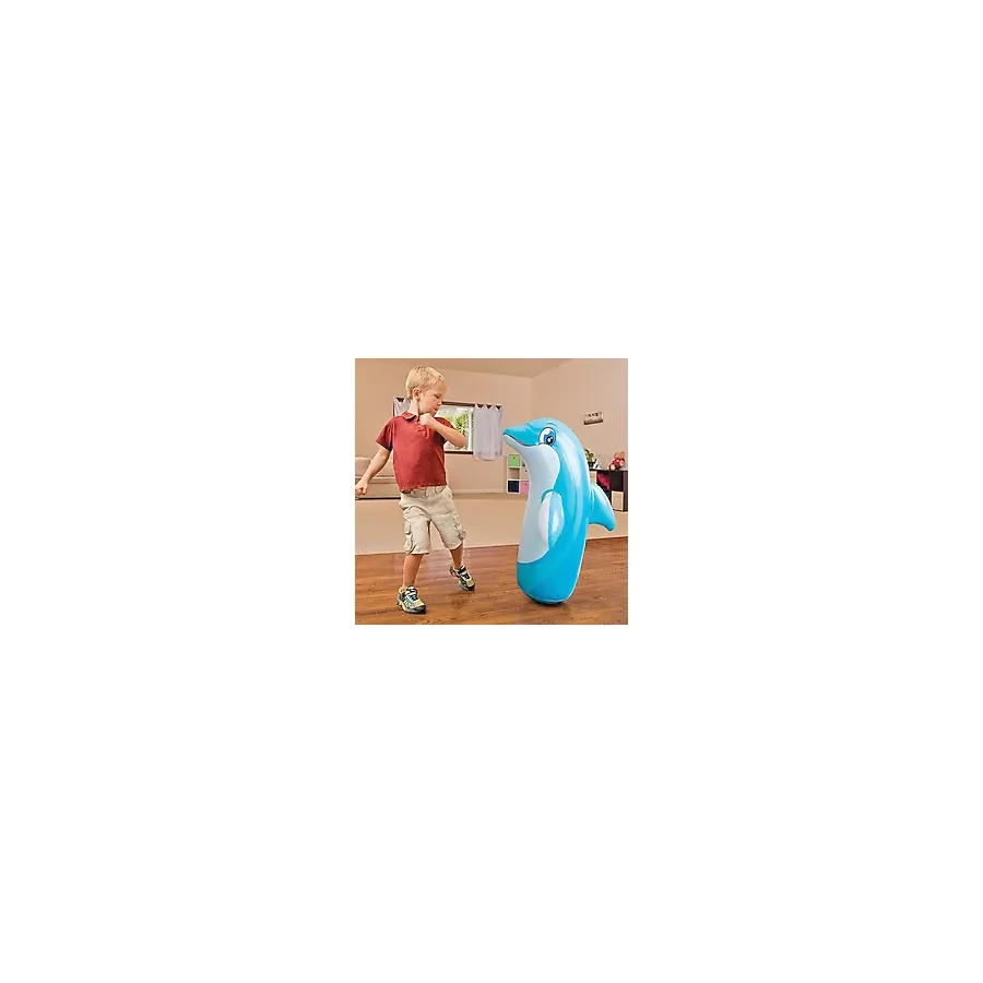 intex Şişme Boks Oyunu - Punch Bop Game - Hacıyatmaz Oyun - Şişme Deniz Oyuncağı - Box Vuruş Oyunu - Yunus - 97 x 61 cm - Renkli