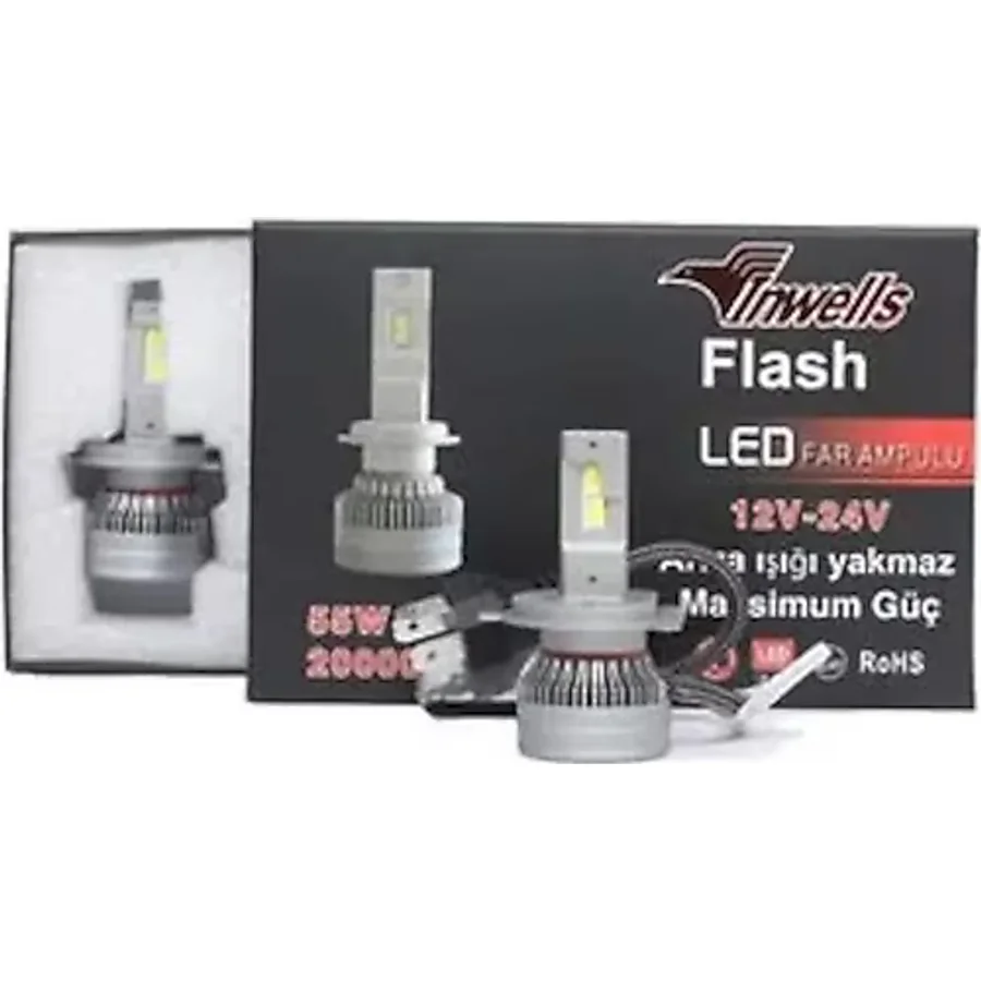 Inwells Flash Csp Çipli Led Xenon H1-H4-H7-H11-Hb3-Hb4-Hır2 20.000 Lümen 163267274