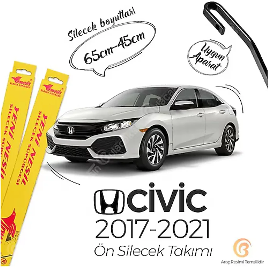 Inwells Honda Civic FC5 2017-2021 Muz Silecek Takımı