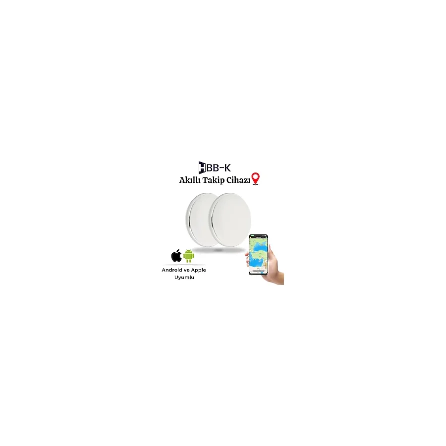 İos & Android Beyaz Tag Uyumlu Airtag Akıllı Gps Takip Cihazı (2'Li Paket)