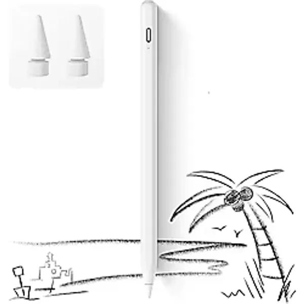 Ipad 2018-2022 İçin Düğmeli Stylus Kalem, Avuç Içi Reddetme Aktif Kalem Apple Uyumlu