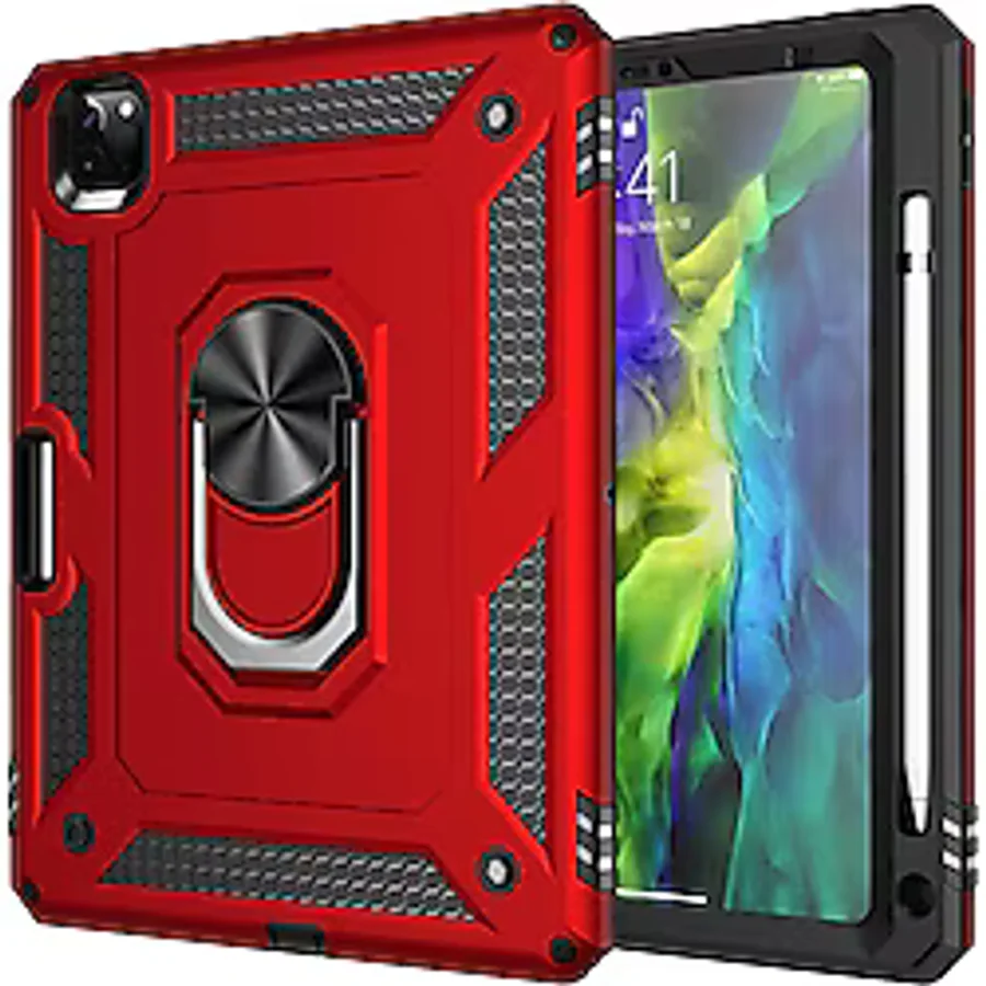 iPad Pro 11 2020 (2.nesil) - Uyumlu Uyumlu Mkst Tablet Vega Kapak-Kırmızı