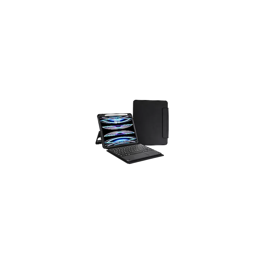 iPad Uyumlu Pro 11 2025 M5 Zore Border Keyboard Bluetooh Bağlantılı Standlı Klavyeli Tablet Kılıfı
