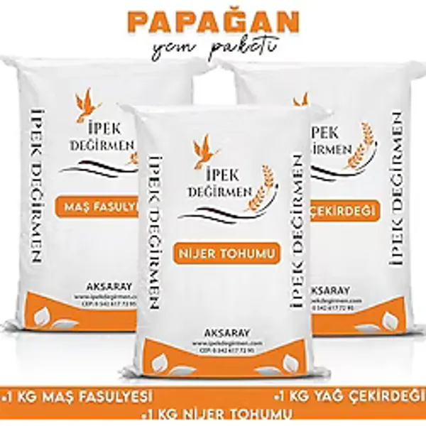 İpek Değirmen 3 KG Premium Papağan Yemi Maş Fasulyesi Yağ Çekirdeği Nijer Tohumu