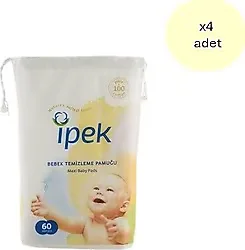 İpek Maxi 60'lı 4 Adet Bebek Temizleme Pamuğu