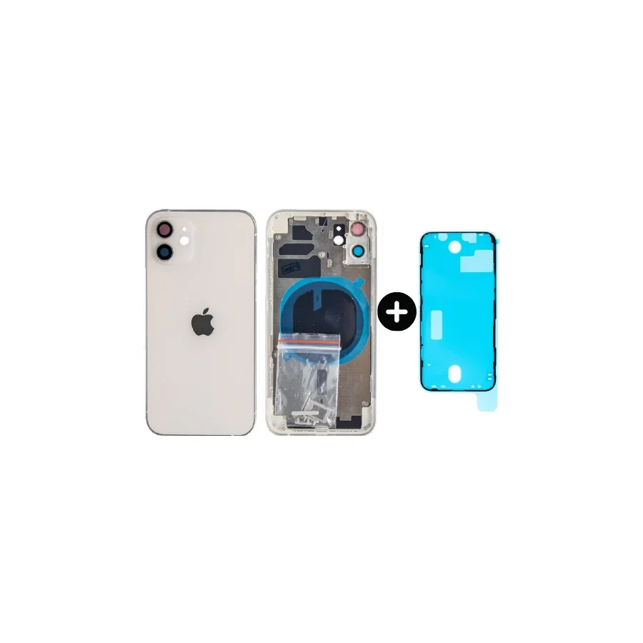 İphone 12 Uyumlu Boş Kasa Beyaz + Sıvı Ve Toz Bandı
