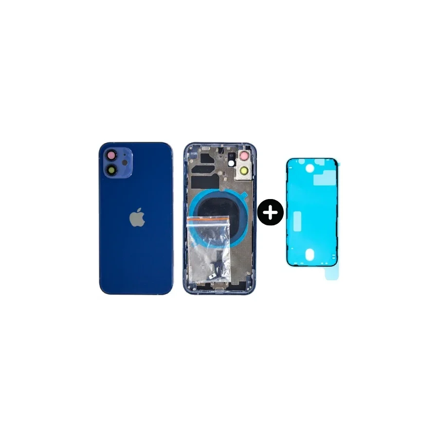 iPhone 12 Uyumlu Boş Kasa Mavi + Sıvı Ve Toz Bandı
