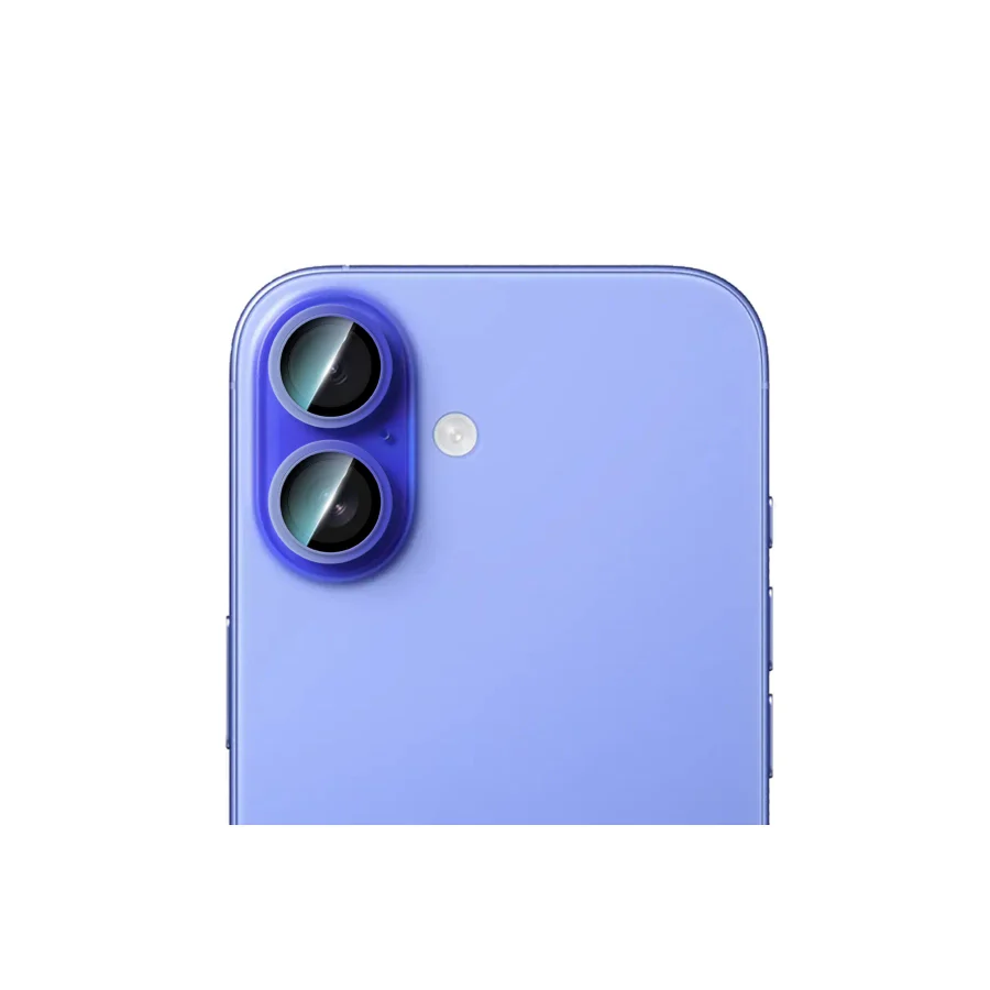 İphone 16 Uyumlu Caseworld Alloy Serisi Oleofobik Anti Reflective Kamera Lens Koruyucu Mavi