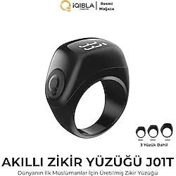 Iqibla Smart Ring J01T Jood Lite Akıllı Zikir Yüzüğü Siyah Renk