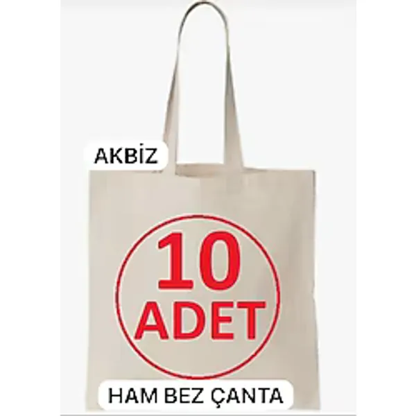 İremcee 10 Adet Baskısız Ham Bez Çanta 35X40 Ebat Kulplu Boyamaya ve Baskıya Uygundur Market ve Plaj Çantası - 35X40 Ham bez çanta