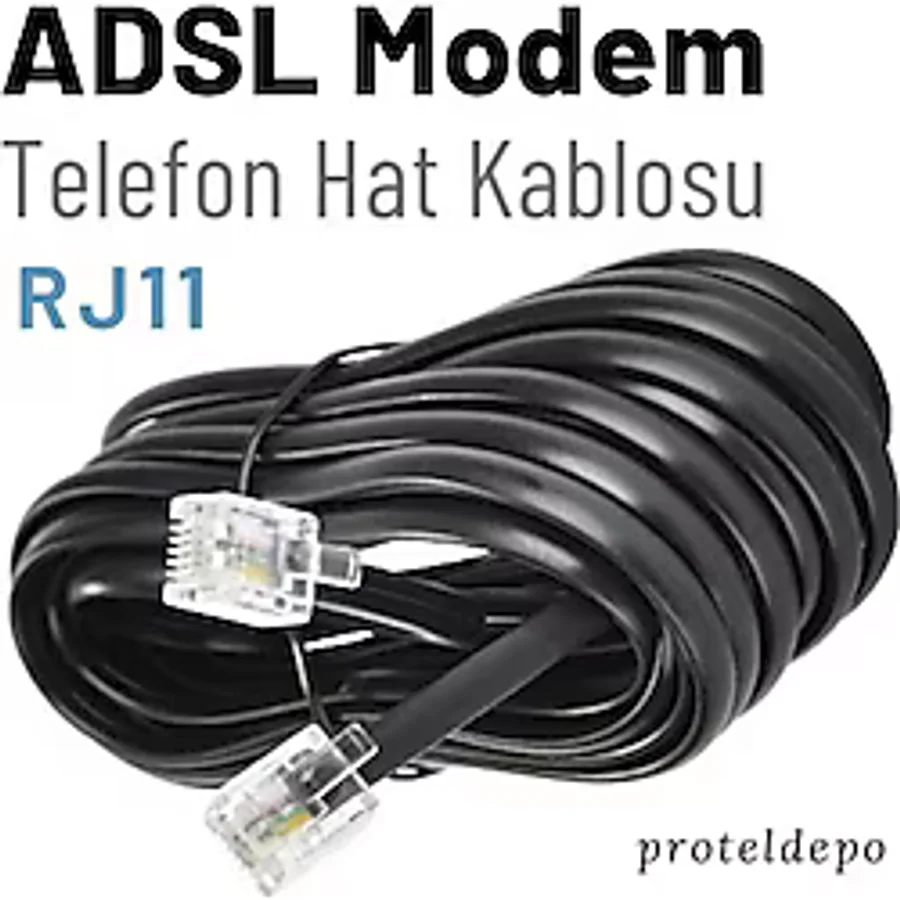 Irenis Adsl Vdsl Modem Kablosu Rj11 Kablo Köken Telefon Kablosu 3 M