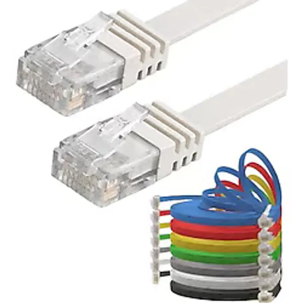 IRENIS CAT6 Yassı Ethernet (Network, LAN) Kablosu Beyaz 5 metre - 5 m