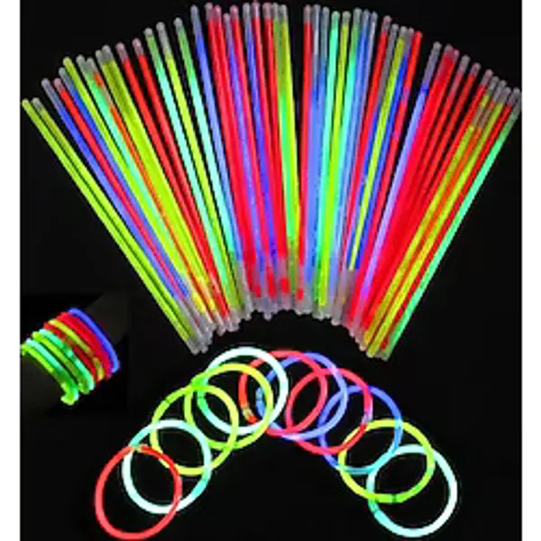 İrhanlar Glow Stick 50 Adet Kırılan Fosforlu Çubuk Bileklik Neon Işık Parti Eğlence Malzemeleri