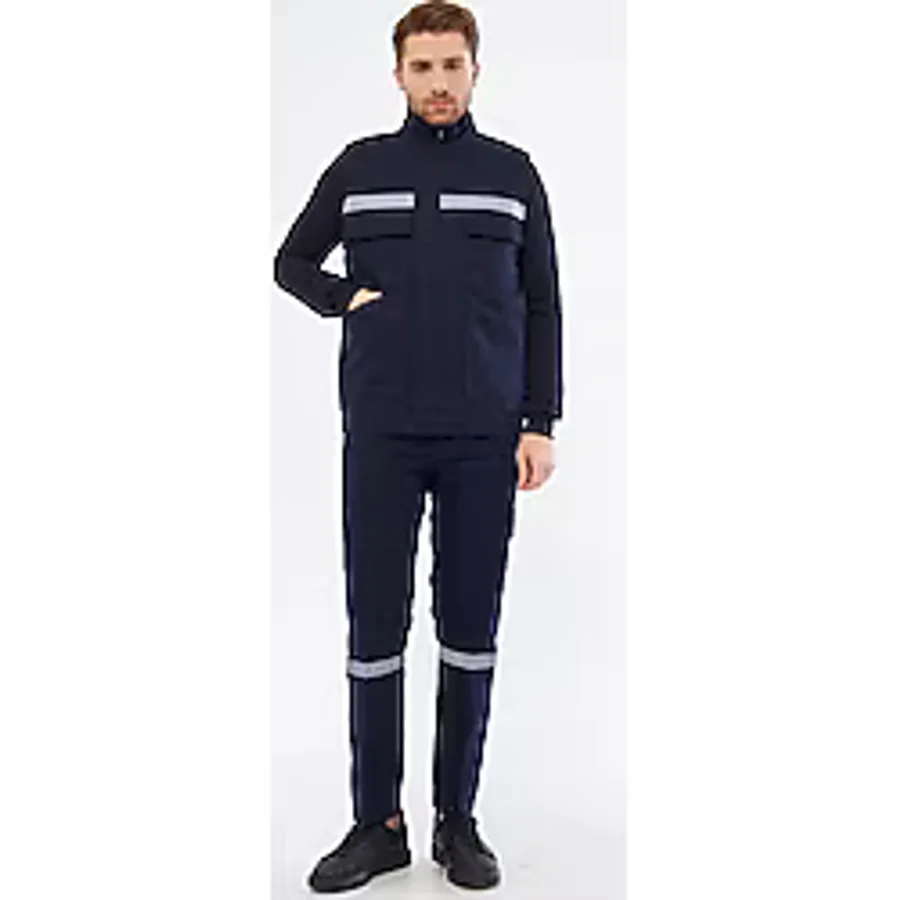 İş Elbisesi Yelek Pantolon Takım 7/7 Gabardin Kumaş Reflektörlü