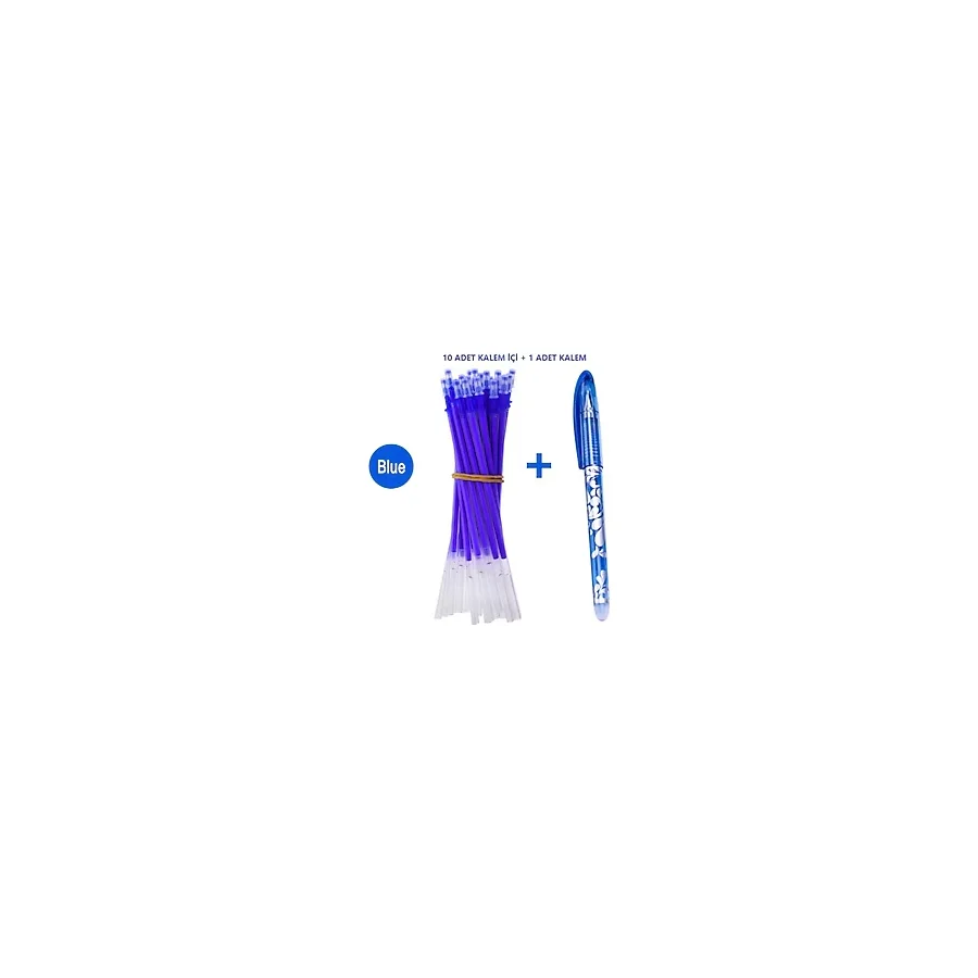 Isı İle Uçan Silinebilen Refill Kalem İçi ve Kalem Mavi 11 ADET