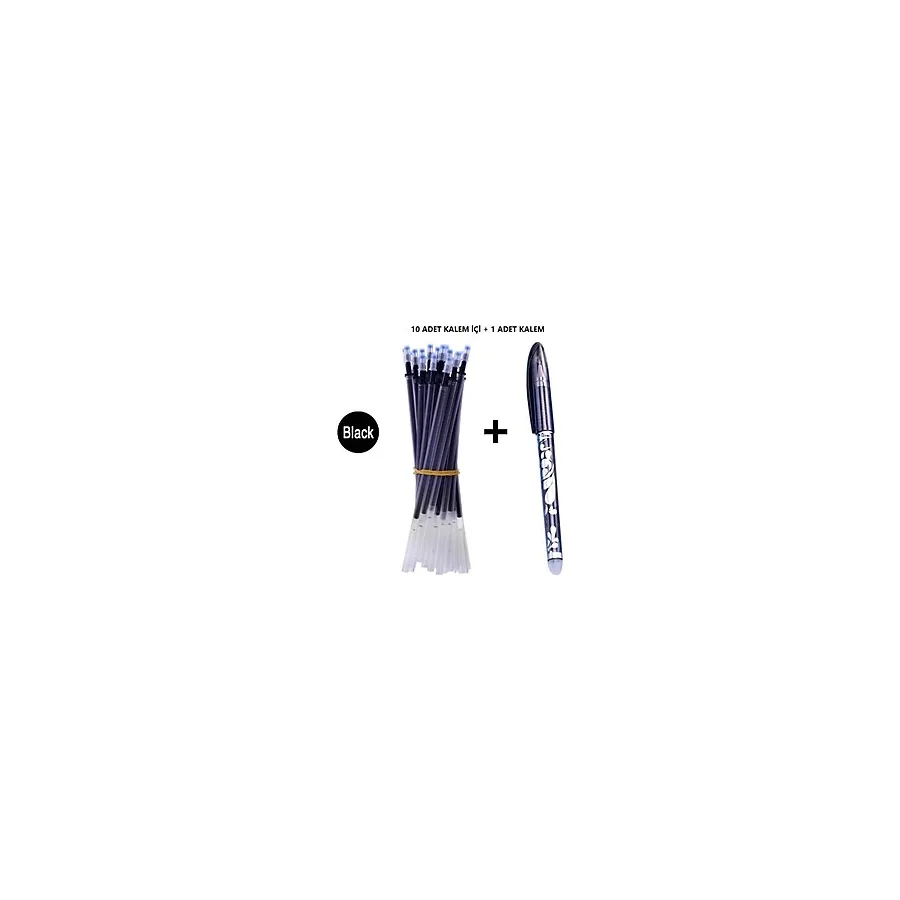 Isı İle Uçan Silinebilen Refill Kalem İçi ve Kalem Siyah 11 ADET