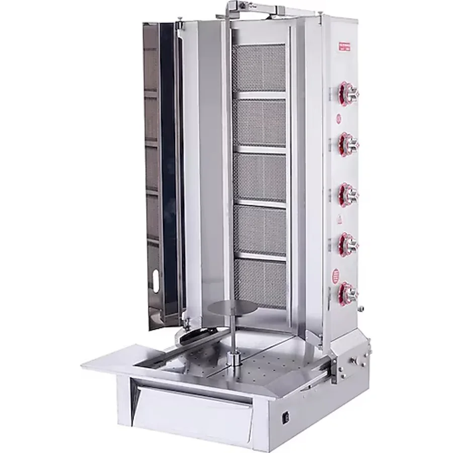 Işıkgaz Silverinox Doğalgazlı 5 Radyanlı Alttan Motorlu Döner Ocağı