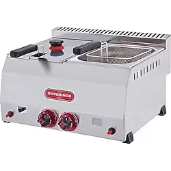 Işıkgaz Silverinox Işıkgaz Silver Endüstriyel Çiftli 5+5 Litre Doğalgazlı Fritöz Gümüş