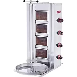 Işıkgaz Silverinox Işıkgaz Silver Endüstriyel Doğalgazlı 4 Radyanlı Döner Ocağı Makinesi