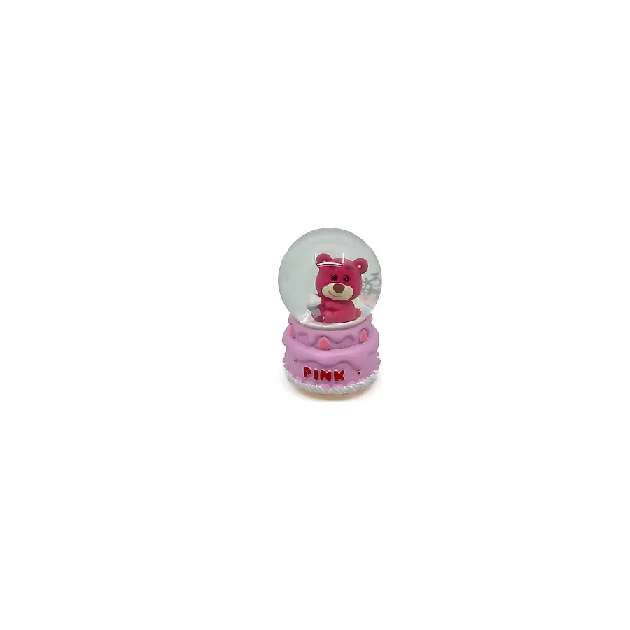 Işıklı Kar Küresi Pembe Ayıcık Cupcake 7 Cm