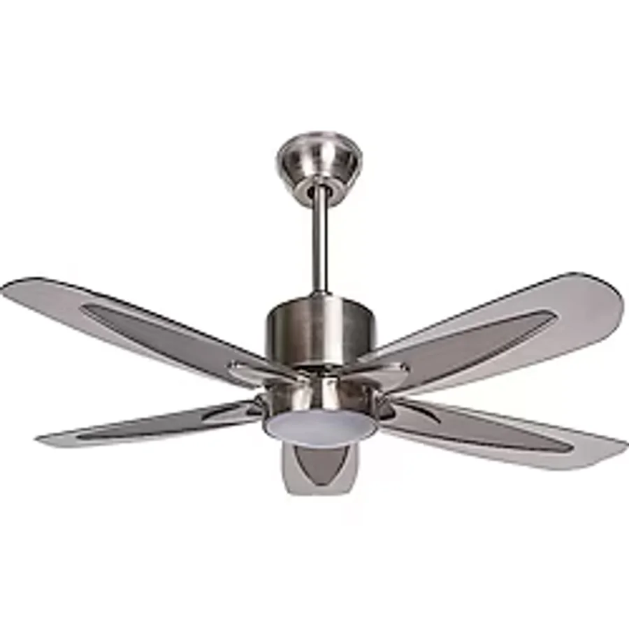 Işıklı Tavan Vantilatörü Gümüş - Uzaktan Kumandalı, 3 Fan Hızı, LED Aydınlatmalı, Zamanlayıcılı, - Krom