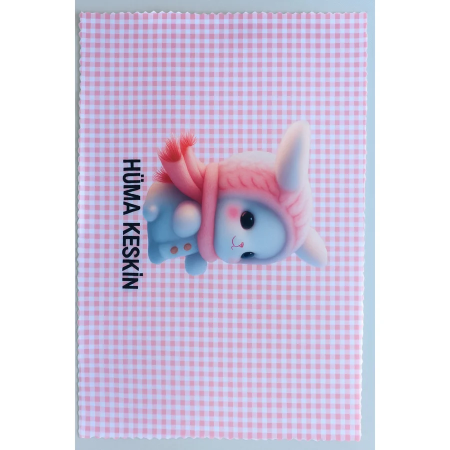 Isim Yazıyoruz 2 Adet Karakterli Ilkokul ve Okul Öncesi Isimli Beslenme Örtüsü Beslenme Bezi 35 x 50 - 01P-Pembe