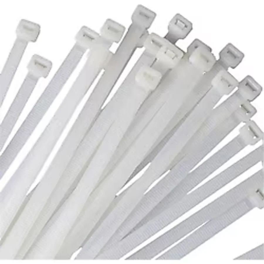 Isiso Rust 4,8 x 500 mm Plastik Kablo Bağı Cırt Kelepçe (50 cm Klips) Beyaz 100 Adet
