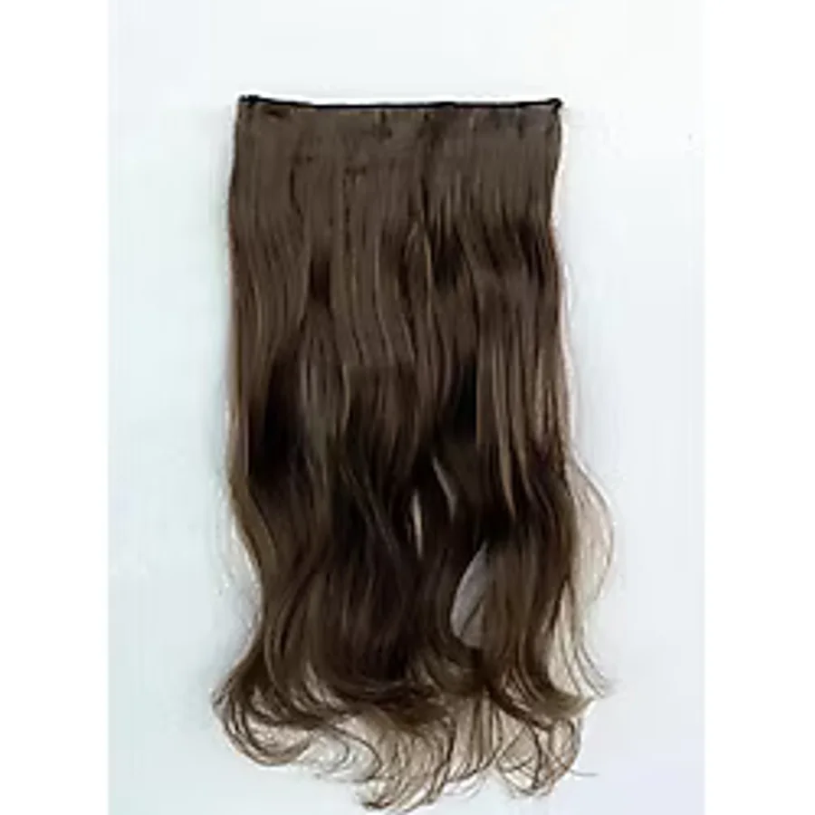 Isıya Dayanıklı Yarımay Çıt Çıt Saç - SH6D- Fındık Kahve-Dalgalı-60 Cm-110 Gr