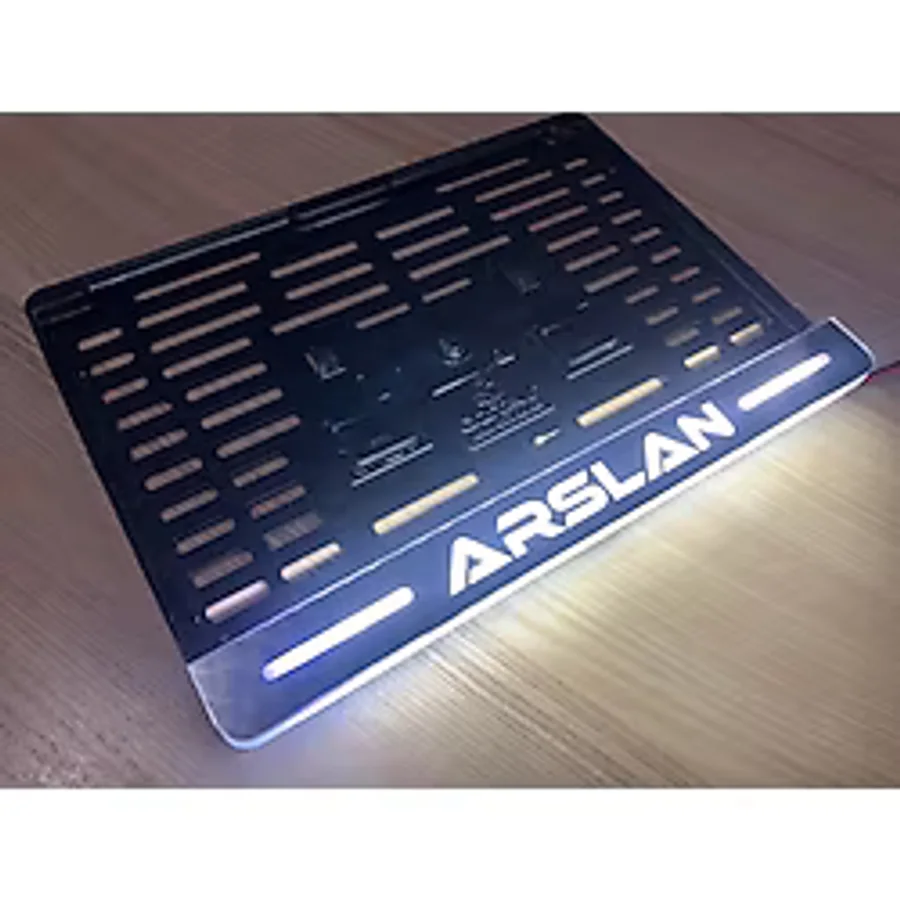 Isminize Özel Krom Işikli Motor Plakalik (Metalik Krom Gri Zemin) 303346656